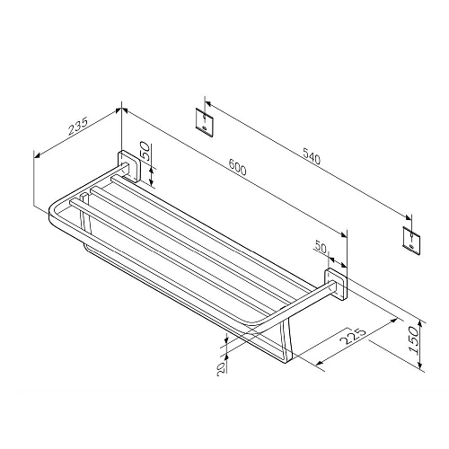 Полка AM.PM Func A8F37722 черный Полка AM.PM Func A8F37722 черный