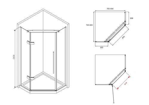 Душевой уголок ABBER Ewiges Wasser AG05080B 80x80 см универсальный, профиль черный, стекло прозрачное Душевой уголок ABBER Ewiges Wasser AG05080B 80x80 см универсальный, профиль черный, стекло прозрачное