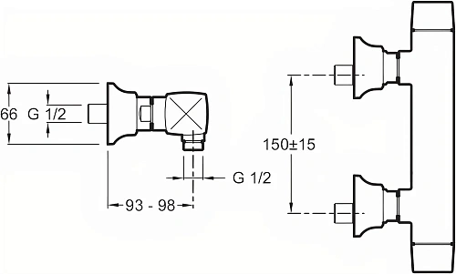 Смеситель для душа Jacob Delafon Margaux E16218-9-CP термостатический Смеситель для душа Jacob Delafon Margaux E16218-9-CP термостатический
