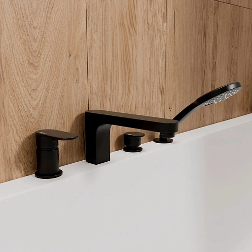 Смеситель на борт ванны WasserKRAFT Elbe 7455 на 4 отверстия черный Смеситель на борт ванны WasserKRAFT Elbe 7455 на 4 отверстия черный