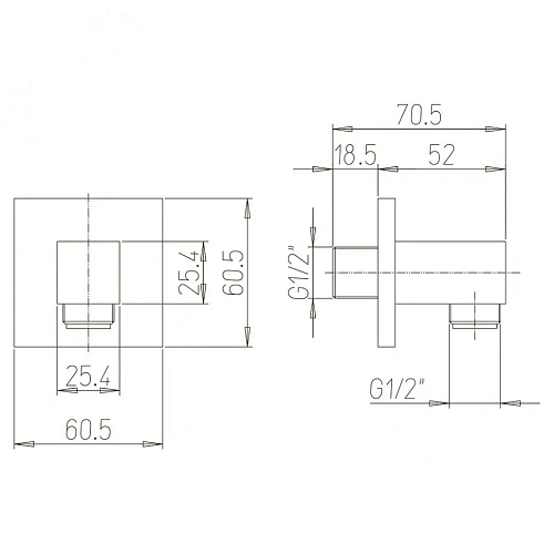 Шланговое подключение Paini 50CR503PQ квадратное Шланговое подключение Paini 50CR503PQ квадратное