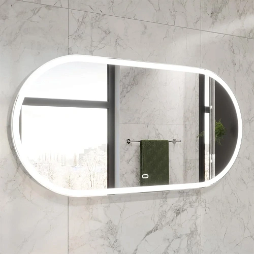 Зеркало STWORKI Мальмё 100 с подсветкой, сенсор на зеркале, овальное, настенное, большое 472137 Зеркало STWORKI Мальмё 100 с подсветкой, сенсор на зеркале, овальное, настенное, большое 472137