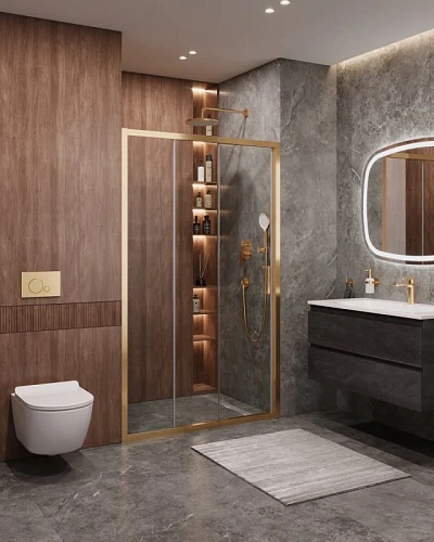 Душевая дверь CEZARES MOLVENO-BF-3-120-C-BORO-IV цвет профиля брашированное золото стекло прозрачное Душевая дверь CEZARES MOLVENO-BF-3-120-C-BORO-IV цвет профиля брашированное золото стекло прозрачное