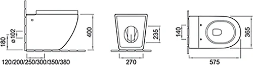 Унитаз приставной Ceruttispa BARBARIA Pulse CT7264 с функцией импульсного смыва, сиденье микролифт Унитаз приставной Ceruttispa BARBARIA Pulse CT7264 с функцией импульсного смыва, сиденье микролифт