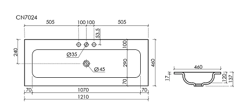 Раковина Ceramica Nova Grace CN7024MB мебельная 1210x457x137 с тремя отверстиями под смеситель черный матовый Раковина Ceramica Nova Grace CN7024MB мебельная 1210x457x137 с тремя отверстиями под смеситель черный матовый