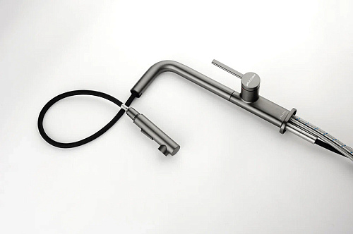 Смеситель для кухни Paulmark NEO вороненая сталь Ne214419-GM Смеситель для кухни Paulmark NEO вороненая сталь Ne214419-GM