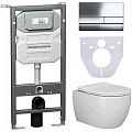 Комплект унитаза Ceramica Nova Сет 4 в 1 инсталляция с кнопкой и шумоизоляцией CN3001_1002CH_1000 Комплект унитаза Ceramica Nova Сет 4 в 1 инсталляция с кнопкой и шумоизоляцией CN3001_1002CH_1000