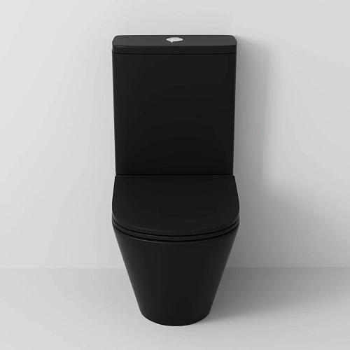 Унитаз напольный GROSSMAN GR-4449BMSQ 670x380x850 черный матовый безободковый с тонкой крышкой Унитаз напольный GROSSMAN GR-4449BMSQ 670x380x850 черный матовый безободковый с тонкой крышкой