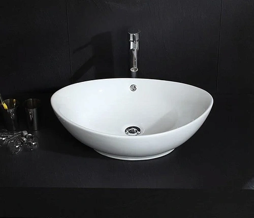 Раковина CeramaLux 9019 накладная, белый Раковина CeramaLux 9019 накладная, белый