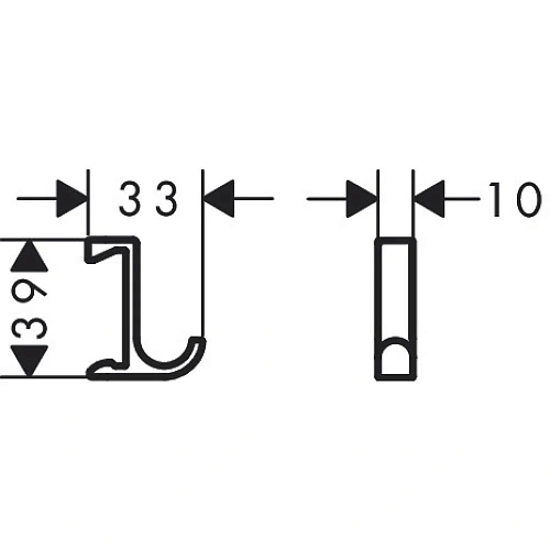Крючок Hansgrohe WallStoris узкий, для крепления на штангу 27929670, матовый черный Крючок Hansgrohe WallStoris узкий, для крепления на штангу 27929670, матовый черный