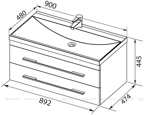 Комплект мебели Aquanet Верона 90 New белый матовый 00281106 Комплект мебели Aquanet Верона 90 New белый матовый 00281106