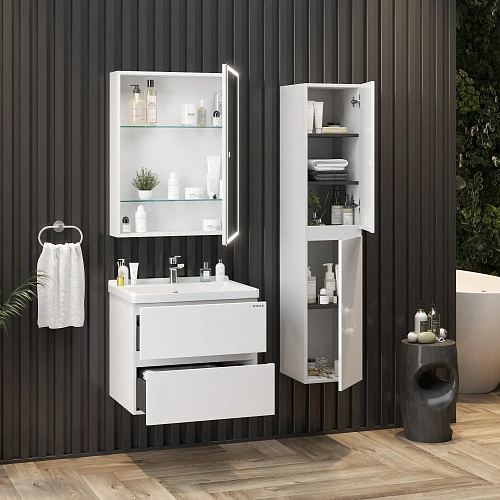 Зеркальный шкаф Onika Орби 60 см 206087 с подсветкой, универсальный Зеркальный шкаф Onika Орби 60 см 206087 с подсветкой, универсальный