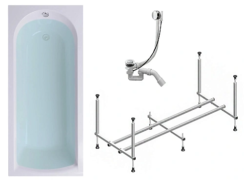 Акриловая ванна Timo MIKA1770 170x70x58 с каркасом и слив-переливом Акриловая ванна Timo MIKA1770 170x70x58 с каркасом и слив-переливом