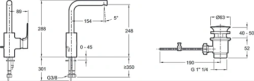 Смеситель для раковины Jacob Delafon Aleo+ E72357-CP с донным клапаном Смеситель для раковины Jacob Delafon Aleo+ E72357-CP с донным клапаном
