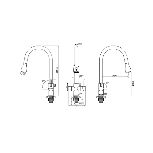 Смеситель для кухни Paulmark LANGE антрацит La214212-AN Смеситель для кухни Paulmark LANGE антрацит La214212-AN