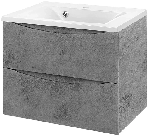 Тумба под раковину Vincea Mia 650 подвесная, 2 выкатных ящика soft close, Beton VMC-2MA650BT Тумба под раковину Vincea Mia 650 подвесная, 2 выкатных ящика soft close, Beton VMC-2MA650BT