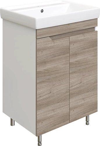 Комплект мебели DIWO Воронеж 60 напольная, ореховый дубослив, с сифоном 579749 Комплект мебели DIWO Воронеж 60 напольная, ореховый дубослив, с сифоном 579749