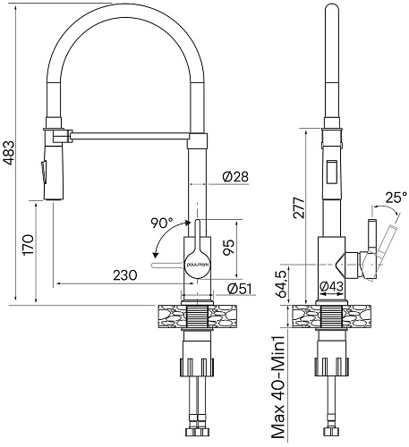 Смеситель для кухни Paulmark Halt брашированное золото Ha214021-BG Смеситель для кухни Paulmark Halt брашированное золото Ha214021-BG
