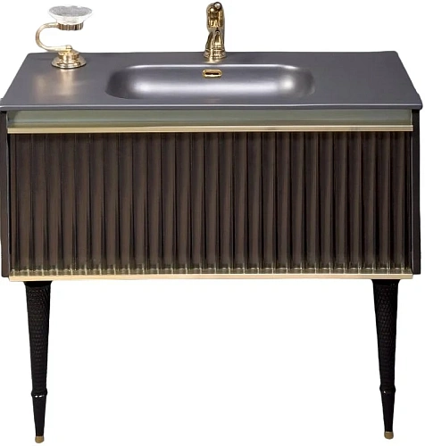 Тумба под раковину Boheme Canale 100 черная + Золото 843-100-BG Тумба под раковину Boheme Canale 100 черная + Золото 843-100-BG