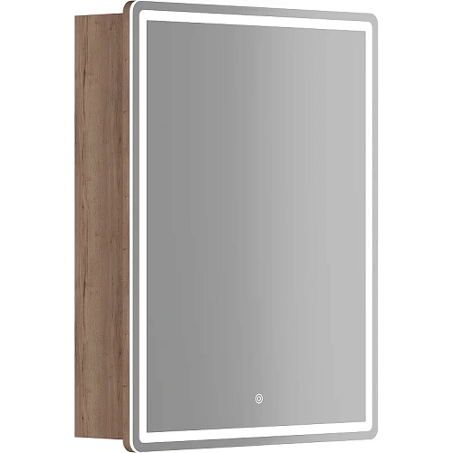 Зеркальный шкаф Sancos Mirror MI60EG 590x150х740 мм, с LED подсветкой, дуб галифакс натуральный Зеркальный шкаф Sancos Mirror MI60EG 590x150х740 мм, с LED подсветкой, дуб галифакс натуральный