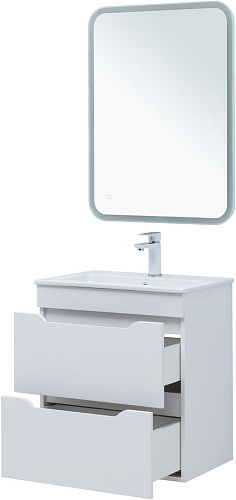Тумба под раковину Aquanet Практика 60 белый матовый 2 ящика 00330457 напольная/подвесная Тумба под раковину Aquanet Практика 60 белый матовый 2 ящика 00330457 напольная/подвесная