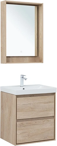 Тумба под раковину Aquanet Милан 60 дуб светлый 00336382 подвесная Тумба под раковину Aquanet Милан 60 дуб светлый 00336382 подвесная