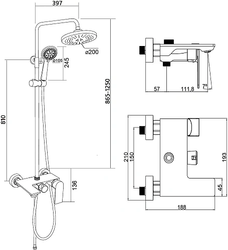 Душевая система STWORKI Кронборг KR-03cr 554430 Душевая система STWORKI Кронборг KR-03cr 554430