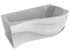 Картинка анонса товара «акриловая ванна timo vino vino1792r-ktvino17-spv1505-t-cm-t-bm-fpvino17r 170x92 гидромассажная 6 джет, гидромассаж спины 3 джет»