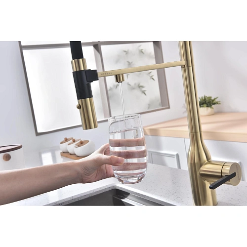 Смеситель для кухни Paulmark Magneto One светлое золото Ma213188-LG Смеситель для кухни Paulmark Magneto One светлое золото Ma213188-LG