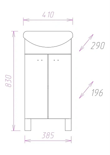 Тумба под раковину Onika АЗОВ 40.10 104001 Тумба под раковину Onika АЗОВ 40.10 104001