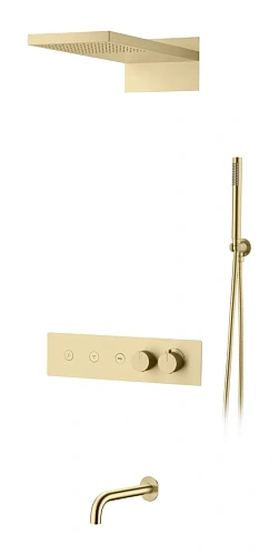 Душевая система Boheme FUSION 131-2-MG с термостатом, Matt Gold встраиваемая Душевая система Boheme FUSION 131-2-MG с термостатом, Matt Gold встраиваемая