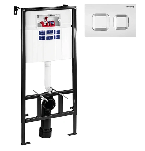 Инсталляция для унитаза BETTOSERB SAVA SLIM SUPERIOR SES40006473 с клавишей смыва SMART хром Инсталляция для унитаза BETTOSERB SAVA SLIM SUPERIOR SES40006473 с клавишей смыва SMART хром