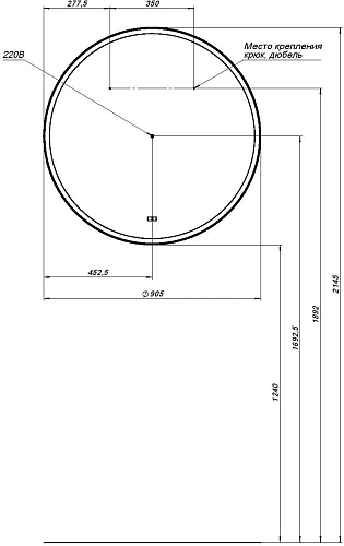 Зеркало Aquanet Тренд 90 черный 00316646 Зеркало Aquanet Тренд 90 черный 00316646
