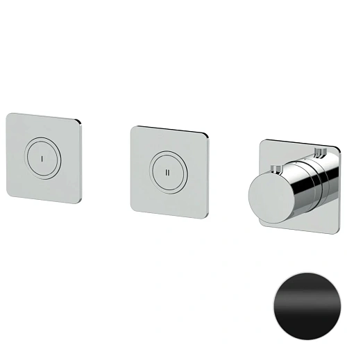 Смеситель для душа Remer X Style X99QD2PKBNO термостатический, черный матовый Смеситель для душа Remer X Style X99QD2PKBNO термостатический, черный матовый