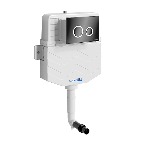 Бачок скрытого монтажа WasserKRAFT Aller 10TLT.031.ME.PB01 с клавишей смыва черный/хром Бачок скрытого монтажа WasserKRAFT Aller 10TLT.031.ME.PB01 с клавишей смыва черный/хром