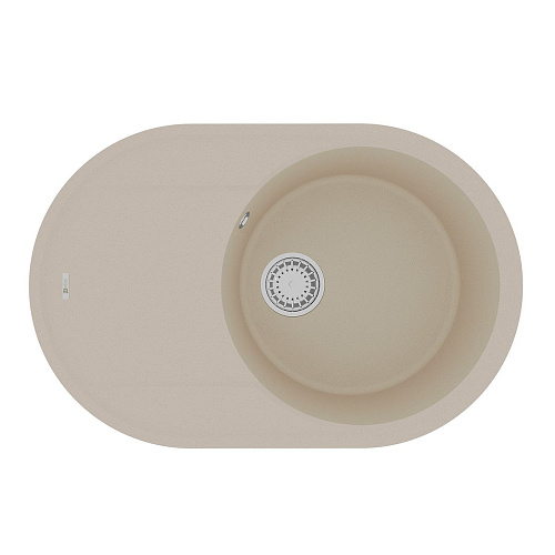 Кухонная мойка Lemark LACHA 760 врезная овальная из кварцгранита, с крылом, бежевый 9910056 Кухонная мойка Lemark LACHA 760 врезная овальная из кварцгранита, с крылом, бежевый 9910056