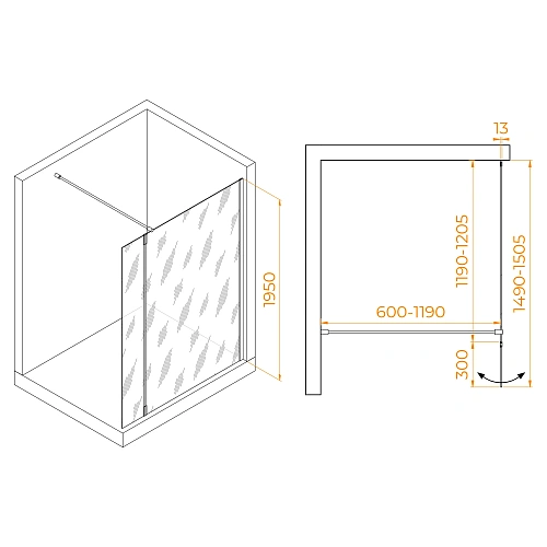 Душевая перегородка RGW Walk In WA-051B (WA-010B + Z-071B) 1200 мм 351005123-14 черный, Easy Clean Душевая перегородка RGW Walk In WA-051B (WA-010B + Z-071B) 1200 мм 351005123-14 черный, Easy Clean