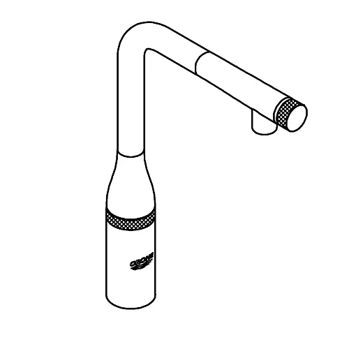 Смеситель для кухни GROHE Essence SmartControl с выдвижным L-образным изливом, никель, матовый (3161 31615EN0 Смеситель для кухни GROHE Essence SmartControl с выдвижным L-образным изливом, никель, матовый (3161 31615EN0