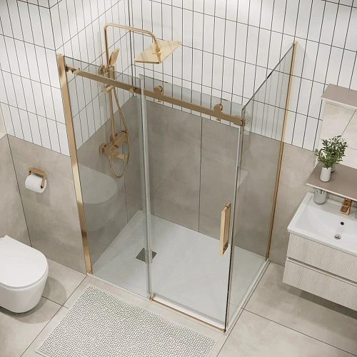 Боковая стенка GROSSMAN Classic 200.K33.04.90.32.00 (90x195) золото сатин, стекло прозрачное Боковая стенка GROSSMAN Classic 200.K33.04.90.32.00 (90x195) золото сатин, стекло прозрачное