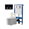 Комплект инсталляции Point Элемент П PN45121 с клавишей смыва Венера, черный/хром, PN44071BC и унитазом Веста белый, с сиденьем микролифт PN41701 Комплект инсталляции Point Элемент П PN45121 с клавишей смыва Венера, черный/хром, PN44071BC и унитазом Веста белый, с сиденьем микролифт PN41701