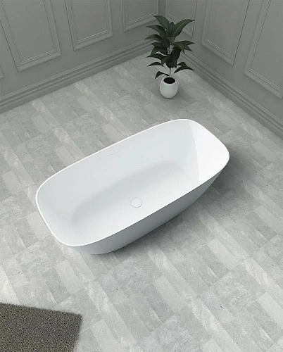 Ванна отдельностоящая ABBER AS9612-1.7 170x72 универсальная, белая матовая, искусственный камень Ванна отдельностоящая ABBER AS9612-1.7 170x72 универсальная, белая матовая, искусственный камень