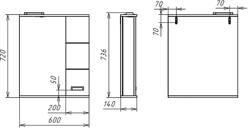 Зеркало DIWO Дмитров 60 R 460746 Зеркало DIWO Дмитров 60 R 460746
