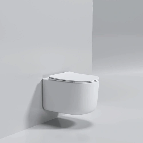 Унитаз подвесной Boheme Flow 969-SET-MW матовый белый с крышкой Унитаз подвесной Boheme Flow 969-SET-MW матовый белый с крышкой