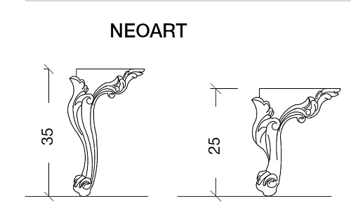 Ножки для мебели Armadi Art Neoart серебро,короткие (пара) 855-BR h35 Ножки для мебели Armadi Art Neoart серебро,короткие (пара) 855-BR h35