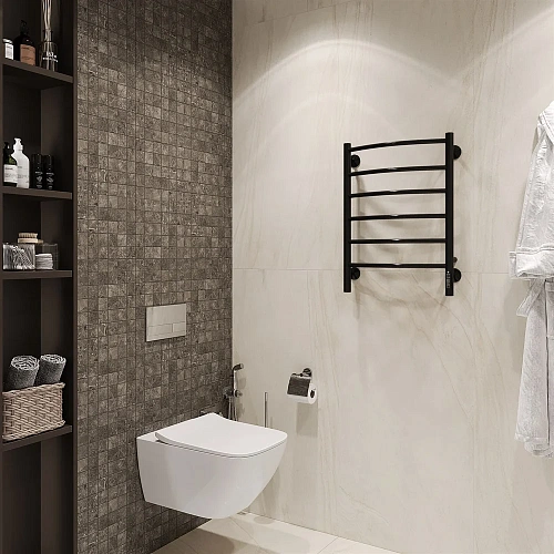 Полотенцесушитель электрический EWRIKA Гелла К6 65х45, черный 558347 Полотенцесушитель электрический EWRIKA Гелла К6 65х45, черный 558347