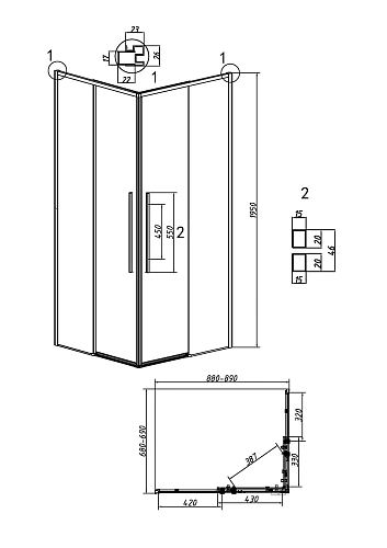 Душевой уголок GROSSMAN Galaxy 300.K33.01.9070.21.10 (90x70x195) прямоуг.,раздвижн,черн. мат,стекло тонирован Душевой уголок GROSSMAN Galaxy 300.K33.01.9070.21.10 (90x70x195) прямоуг.,раздвижн,черн. мат,стекло тонирован