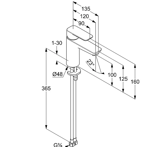 Смеситель для раковины Kludi PURE&STYLE 401983975 черный матовый Смеситель для раковины Kludi PURE&STYLE 401983975 черный матовый