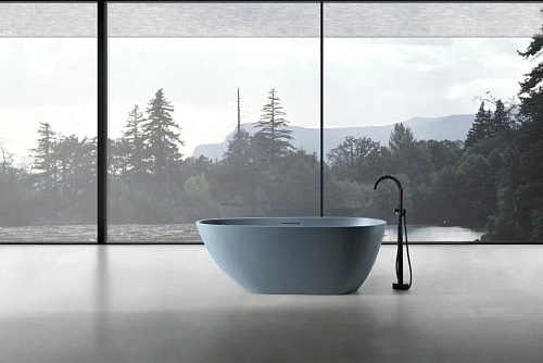 Ванна отдельностоящая ABBER AM9911G 170x75 универсальная, серый матовая, искусственный камень Ванна отдельностоящая ABBER AM9911G 170x75 универсальная, серый матовая, искусственный камень