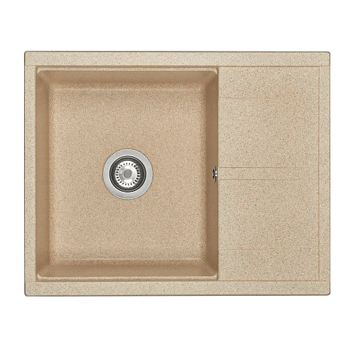 Кухонная мойка Aquaton Делия 65 1A718632DE220 из литого мрамора, песочный Кухонная мойка Aquaton Делия 65 1A718632DE220 из литого мрамора, песочный