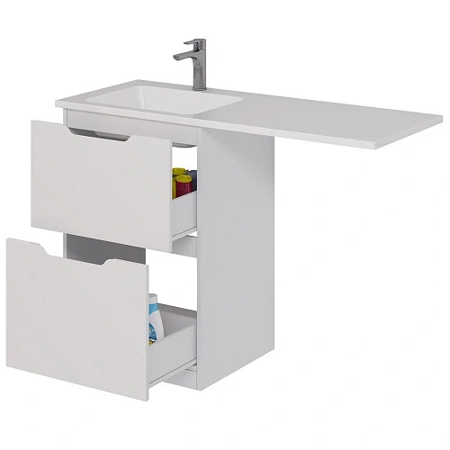 Тумба под раковину DREJA Bona, 60 см, напольная, 2 ящика, белый глянец 99.0451 Тумба под раковину DREJA Bona, 60 см, напольная, 2 ящика, белый глянец 99.0451